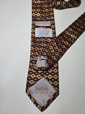 Men’s Burgundy & Gold Floral Silk Tie